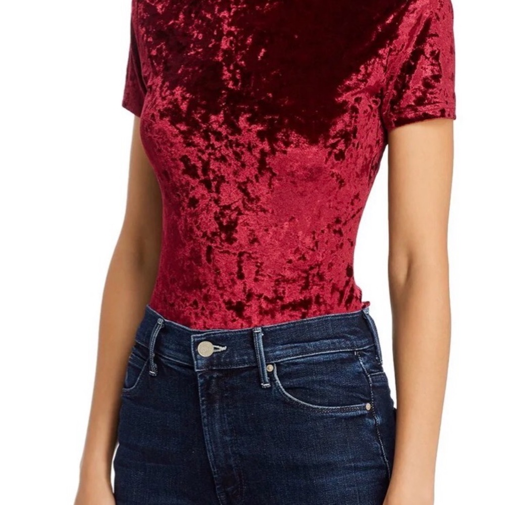 AQUA Velvet Red Women's Top